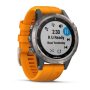 Garmin Fenix 5 Plus Sapphire Titanium Ezüst / Narancssárga szíj