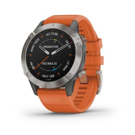 Garmin Fenix 6 Sapphire Titanium / Narancssárga szíj