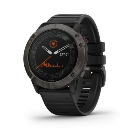 Garmin Fenix 6X Pro Solar Titan DLC Carbon Szürke / Fekete szíj