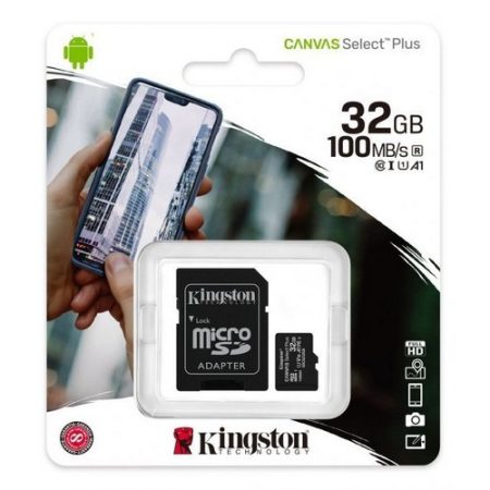 Kingston Canvas Select Plus 32GB MicroSDHC CL10 memóriakártya + SD adapter
