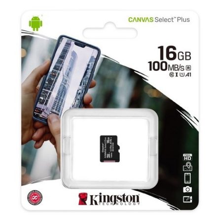 Kingston Canvas Select Plus 16GB MicroSDHC CL10 memóriakártya