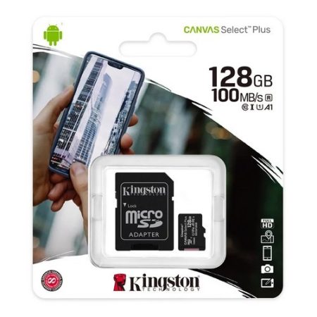 Kingston Canvas Select Plus 128GB MicroSDXC CL10 memóriakártya + SD adapter