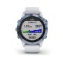 Garmin Fenix 6 Pro Solar Titanium Ásvány kék / fehér szíj