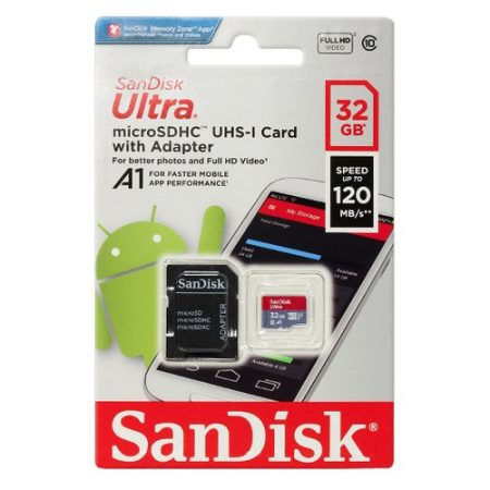 SanDisk Ultra UHS-I MicroSDHC 32GB CL10 memóriakártya + SD adapter