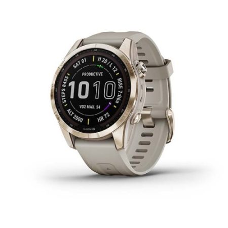 Garmin Fenix 7S Sapphire Solar Krémarany/Világos Homok szíj