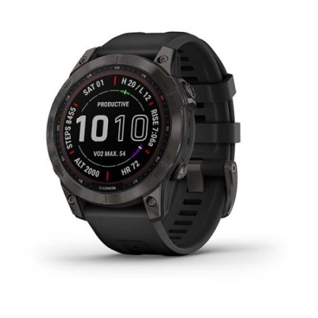 Garmin Fenix 7 Sapphire Solar Carbon Szürke DLC Titánium/Fekete szíj