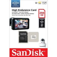   SanDisk High Endurance MicroSDXC 256GB CL10 U3 memóriakártya + SD adapter