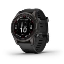   Garmin Fenix 7S Pro Sapphire Solar Karbonszürke DLC Titánium/Fekete szíj