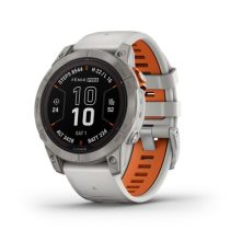   Garmin Fenix 7 Pro Sapphire Solar Titánium/Ködszürke-Narancs szíj