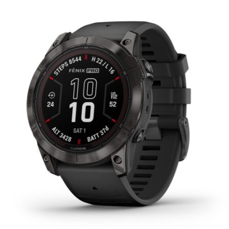 Garmin Fenix 7X Pro Sapphire Solar Karbonszürke DLC Titánium/Fekete szíj