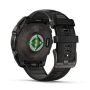 Garmin Fenix 8 SOLAR 47mm Sapphire Karbonszürke DLC Titánium/Fekete-Sötétszürke szilikon szíj 