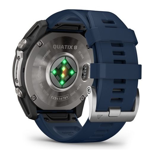 Garmin Quatix 8 51mm AMOLED Sapphire Titanium Captain Blue szíj