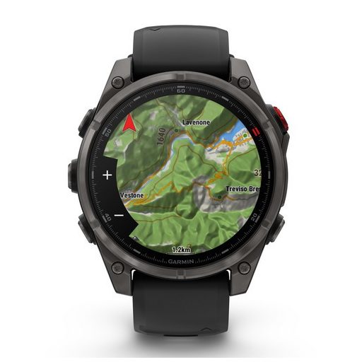 Garmin Fenix 8 Pro AMOLED 47mm Sapphire karbonszürke DLC Titanium fekete/szürke szilikon szíj