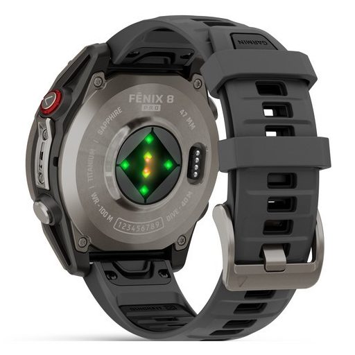 Garmin Fenix 8 Pro AMOLED 47mm Sapphire Titanium grafit/fekete szilikon szíj