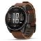   Garmin Fenix 8 Pro AMOLED 47mm Sapphire karbonszürke DLC Titanium barna bőr- és fekete/szürke szilikon szíj