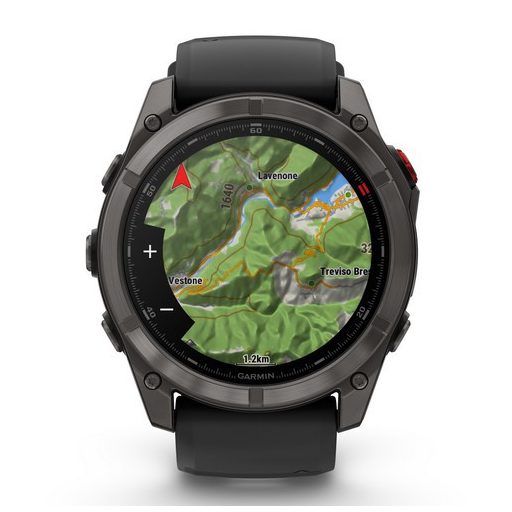 Garmin Fenix 8 Pro AMOLED 51mm Sapphire karbonszürke DLC Titanium fekete/szürke szilikon szíj