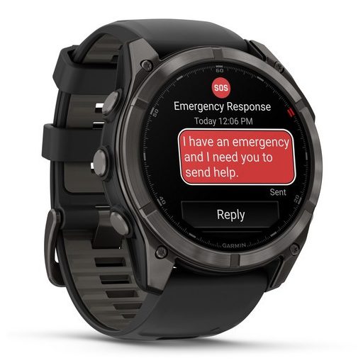 Garmin Fenix 8 Pro AMOLED 51mm Sapphire karbonszürke DLC Titanium fekete/szürke szilikon szíj