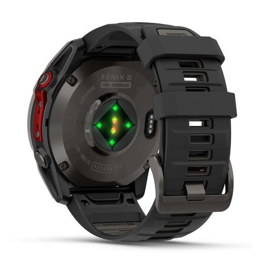 Garmin Fenix 8 Pro MicroLED 51mm Sapphire karbonszürke DLC Titanium fekete/szürke szilikon szíj