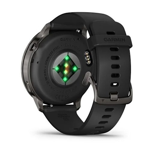 Garmin Venu 4 45mm Sötétszürke / Fekete szilikon szíj