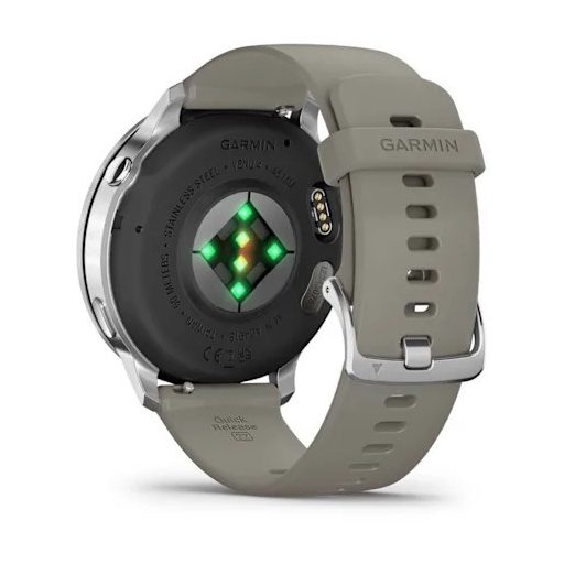 Garmin Venu 4 45mm Ezüst / Szürke szilikon szíj