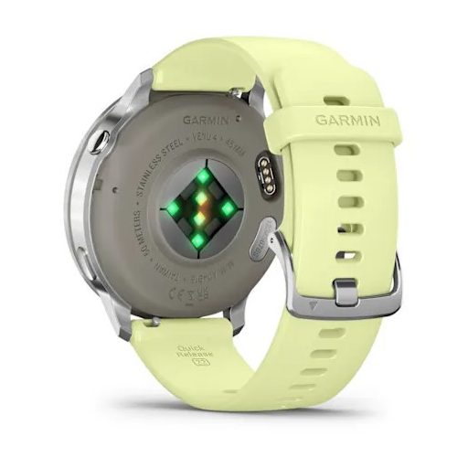 Garmin Venu 4 45mm Ezüst / Citromsárga szilikon szíj