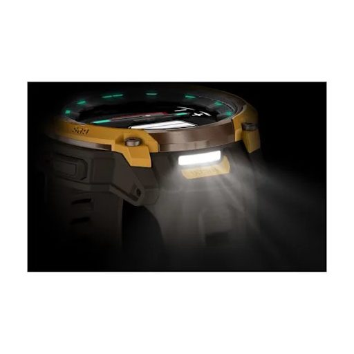 Garmin Instinct Crossover AMOLED Bronz-sárga/Kakaóbarna szíj