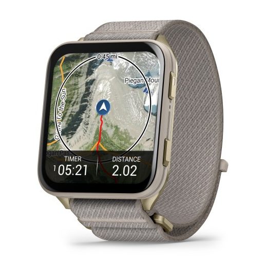 Garmin Venu X1 Soft Gold Titanium / French Gray Comfortfit Nylon szíj 