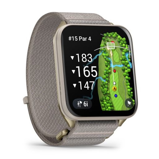Garmin Venu X1 Soft Gold Titanium / French Gray Comfortfit Nylon szíj 