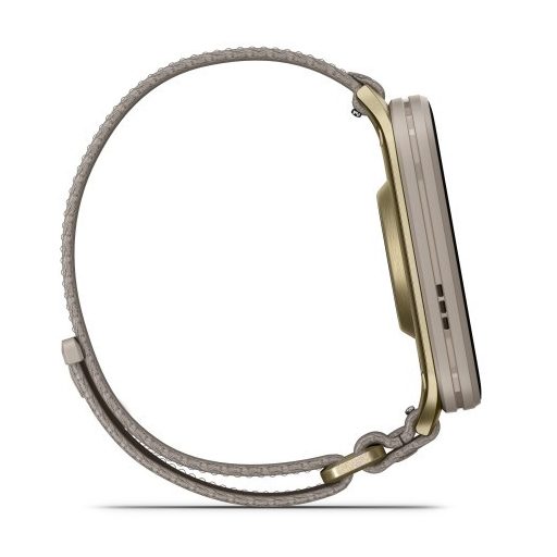 Garmin Venu X1 Soft Gold Titanium / French Gray Comfortfit Nylon szíj 