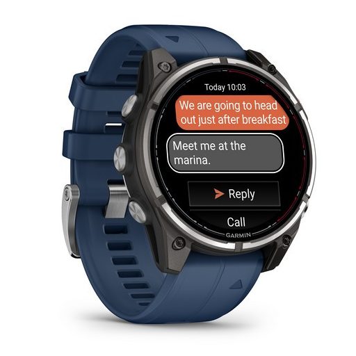 Garmin Quatix 8 Pro 47mm AMOLED Sapphire Titanium Captain Blue szíj