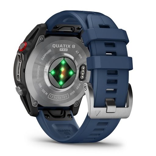 Garmin Quatix 8 Pro 47mm AMOLED Sapphire Titanium Captain Blue szíj