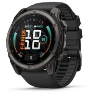   Garmin Fenix 9 51mm AMOLED szürke DLC Titanium fekete szilikon szíj