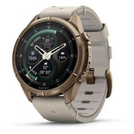   Garmin Fenix 9 Pro inReach 43mm AMOLED őszi arany Titanium bőr és ködszürke szilikon szíj