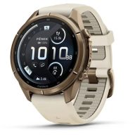   Garmin Fenix 9 Pro inReach 43mm AMOLED őszi arany Titanium krémszínű szilikon szíj