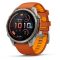 Garmin Fenix 9 Pro inReach 47mm AMOLED Titanium narancs színű szilikon szíj