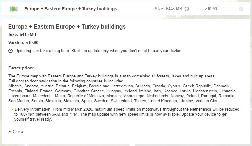 TomTom Európa térkép v10.90