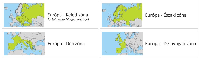 TomTom Strat 40/50 térképzónák